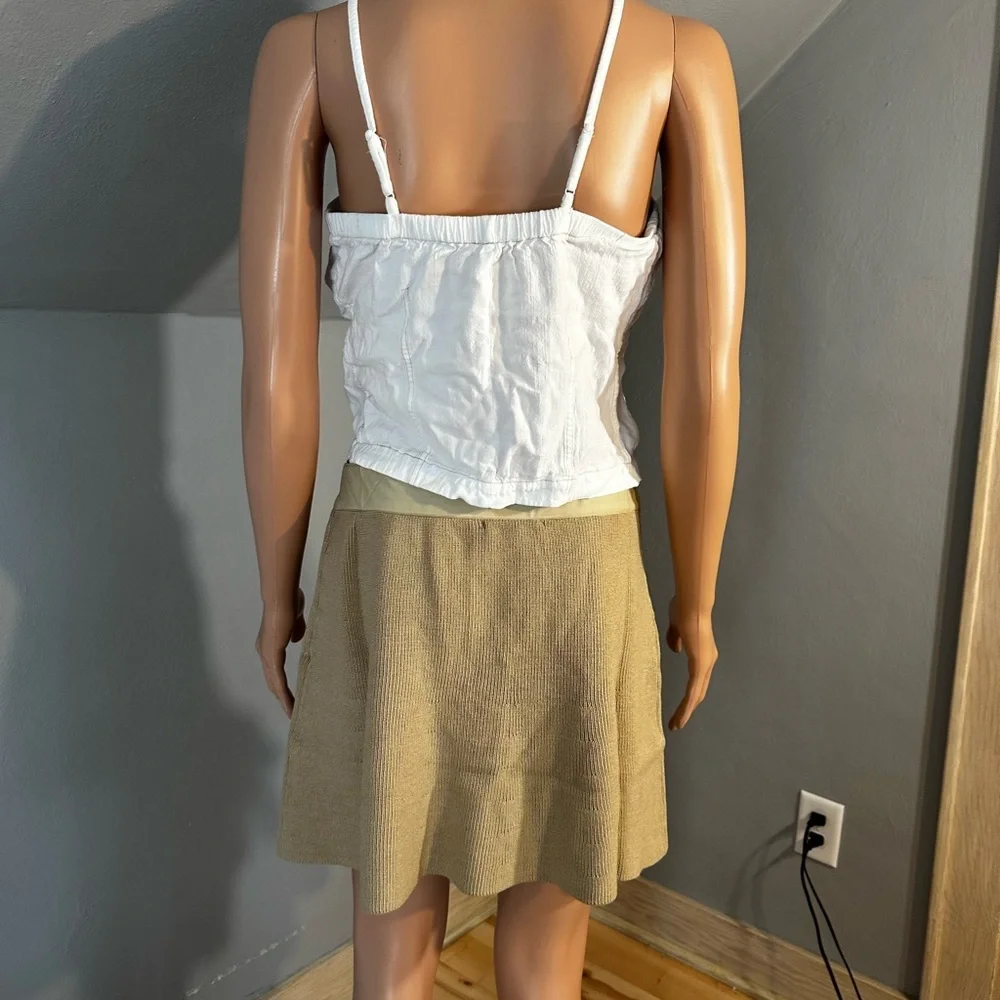 Free People White Button Front Cami Tank Top Women’s Size Large EUC
